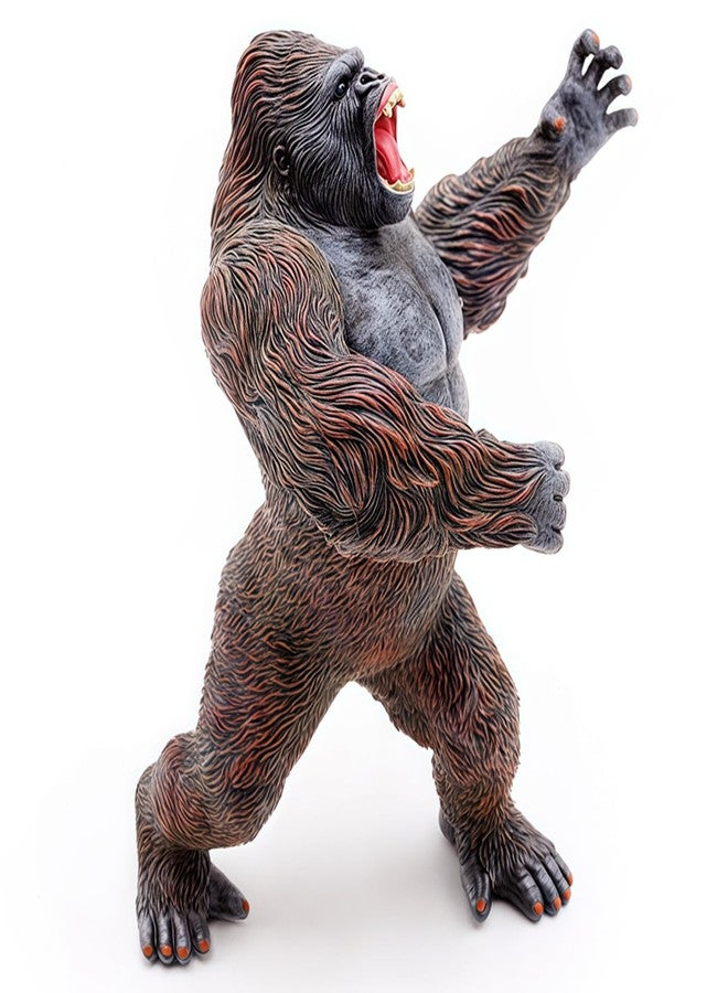 Higherbros Gorilla Action Figure Toys Standing Rampage Gorilla Fight Mode Gorilla Ape Solid Wild Animal Figurines for Kids Birthday and Home Decoration - Image 3